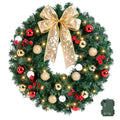Jingle Jollys 60cm LED Christmas Wreath Garland Berries Baubles