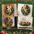 Jingle Jollys 60cm LED Christmas Wreath Garland Berries Baubles