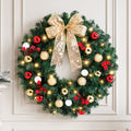 Jingle Jollys 60cm LED Christmas Wreath Garland Berries Baubles