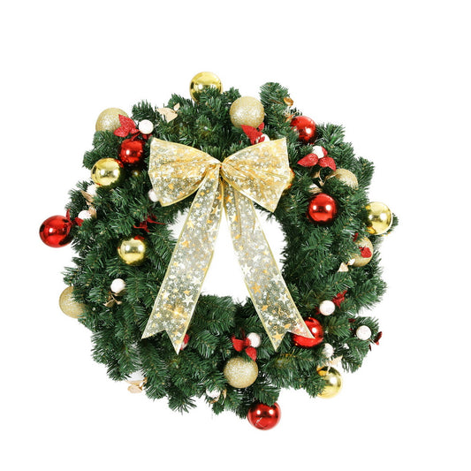 Jingle Jollys 60CM LED Christmas Wreath Garland Baubles Berries