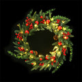Jingle Jollys 60CM LED Christmas Wreath Garland Pine Cones Berries