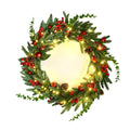 Jingle Jollys 60CM LED Christmas Wreath Garland Pine Cones Berries