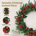Jingle Jollys 60CM LED Christmas Wreath Garland Pine Cones Berries