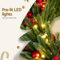 Jingle Jollys 60CM LED Christmas Wreath Garland Pine Cones Berries