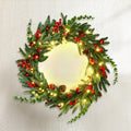 Jingle Jollys 60CM LED Christmas Wreath Garland Pine Cones Berries