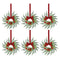 Jingle Jollys 6x Christmas Wreath Garland 26cm Pre-lit Wreaths Red Berries Bow