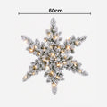 Jingle Jollys 60cm Flocked Snowflake Christmas Wreath Garland Pre-Lit 40 LED Light Decor