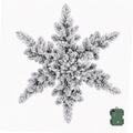 Jingle Jollys 60cm Flocked Snowflake Christmas Wreath Garland Pre-Lit 40 LED Light Decor