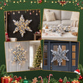 Jingle Jollys 60cm Flocked Snowflake Christmas Wreath Garland Pre-Lit 40 LED Light Decor