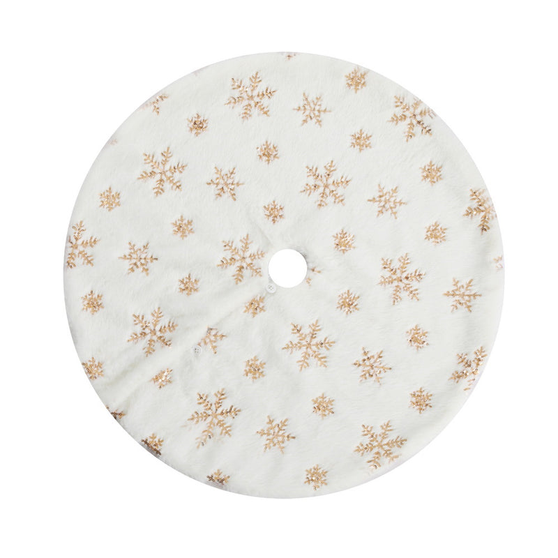 Jingle Jollys Christmas Tree Skirt 90cm Snowflake Xmas Decor