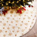 Jingle Jollys Christmas Tree Skirt 90cm Snowflake Xmas Decor