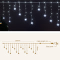 Jingle Jollys 80 LED 3M Icicle Christmas Lights Snow White Decor