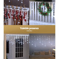 Jingle Jollys 80 LED 3M Icicle Christmas Lights Snow White Decor