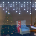 Jingle Jollys 80 LED 3M Icicle Christmas Lights Snow White Decor