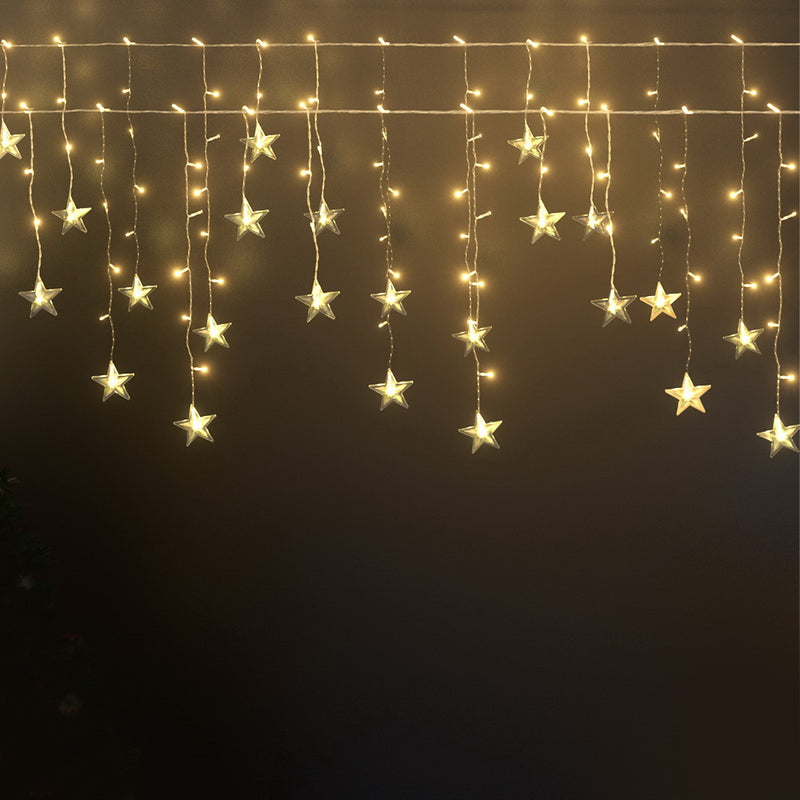 Jingle Jollys Solar Christmas Lights 80 LED 3M Icicle Star