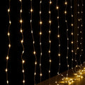 Jingle Jollys 3x3M Christmas Lights Curtain 300 LED Warm White