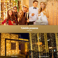Jingle Jollys 3x3M Christmas Lights Curtain 300 LED Warm White
