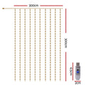 Jingle Jollys 3x3M Christmas Lights Curtain 300 LED Warm White