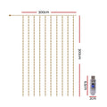 Jingle Jollys 3X3M Christmas Lights Curtain String Light 300 LED Cool White