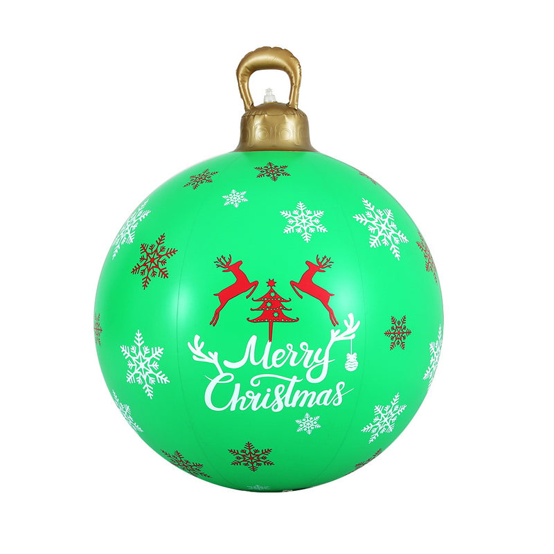 Jingle Jollys 60cm Christmas Inflatable Ball Bauble Green Outdoor