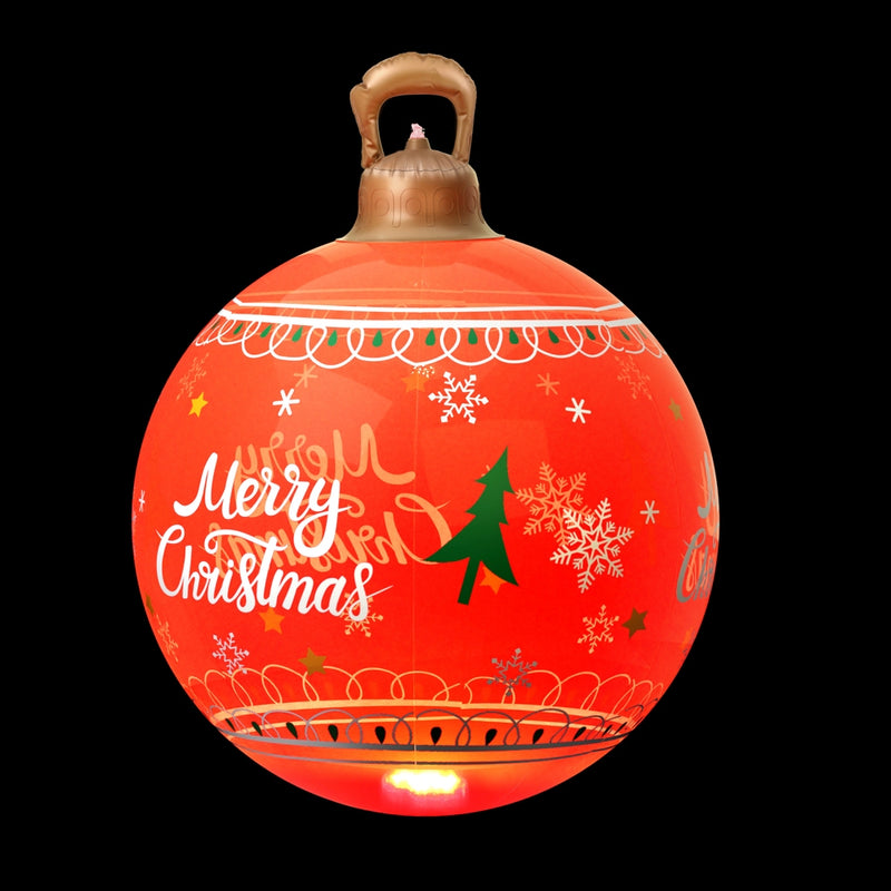 Jingle Jollys 60cm Christmas Inflatable Ball Red LED Light Decoration