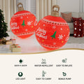 Jingle Jollys 60cm Christmas Inflatable Ball Red LED Light Decoration
