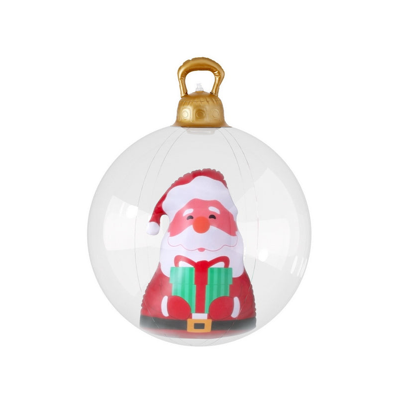 Jingle Jollys 60cm Santa Inflatable Ball Christmas Decoration Clear