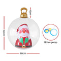 Jingle Jollys 60cm Santa Inflatable Ball Christmas Decoration Clear