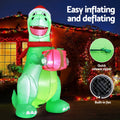Jingle Jollys Christmas Inflatable Dinosaur 1.8M LED Light Decoration