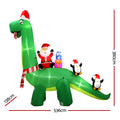 Jingle Jollys 3.8M Santa Dinosaur Illuminated Christmas Inflatable