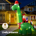 Jingle Jollys 3.8M Santa Dinosaur Illuminated Christmas Inflatable