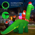 Jingle Jollys 3.8M Santa Dinosaur Illuminated Christmas Inflatable