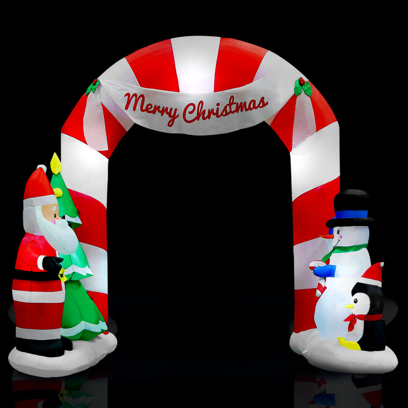 Jingle Jollys 3M Christmas Inflatable Santa Archway LED Lights