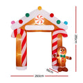 Jingle Jollys 2.8M Gingerbread Arch Christmas Inflatable Decoration