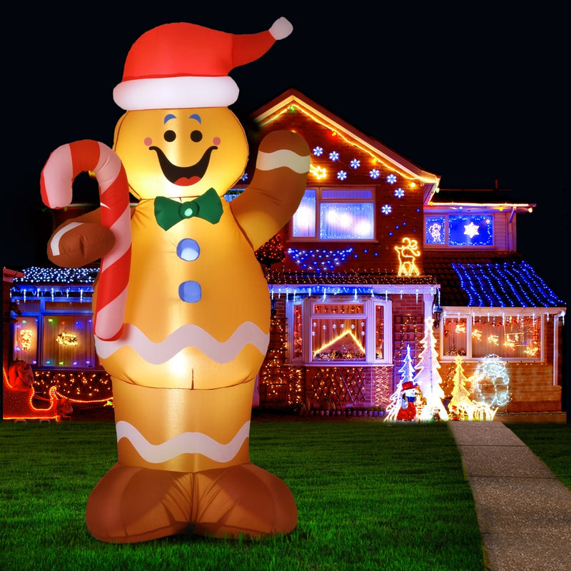 Jingle Jollys 1.5M Gingerbread Man Christmas Inflatable LED Decoration