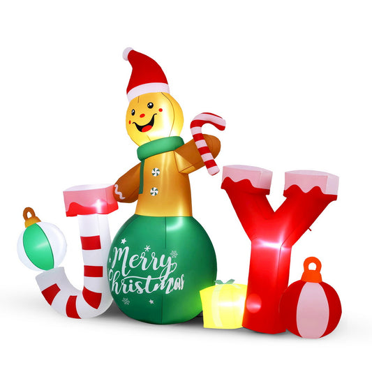 Jingle Jollys 3M Christmas Inflatable Gingerbread Man LED Outdoor Decoration