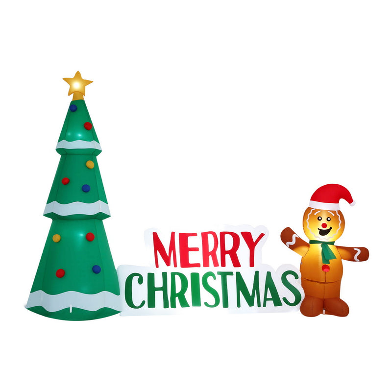 Jingle Jollys Gingerbread Man Christmas Inflatable LED 1.8m