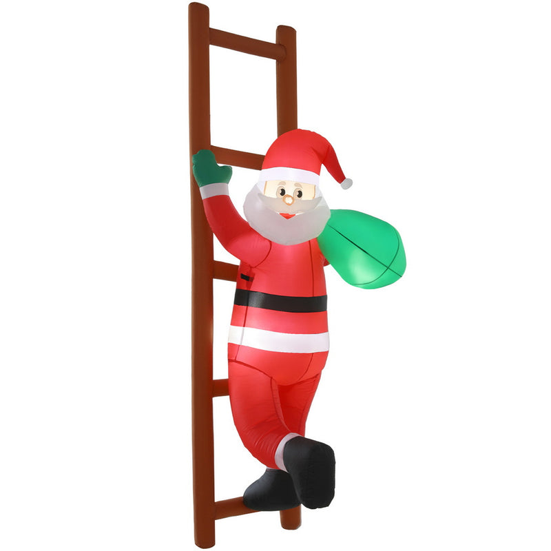 Jingle Jollys Christmas Santa Climbing Ladder 2.45M LED Decorations