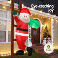 Jingle Jollys Christmas Santa Climbing Ladder 2.45M LED Decorations
