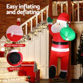 Jingle Jollys Christmas Santa Climbing Ladder 2.45M LED Decorations