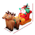 Jingle Jollys Christmas Santa Sleigh 2.2M Inflatable LED Decorations