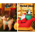 Jingle Jollys Christmas Santa Sleigh 2.2M Inflatable LED Decorations