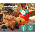 Jingle Jollys Christmas Santa Sleigh 2.2M Inflatable LED Decorations