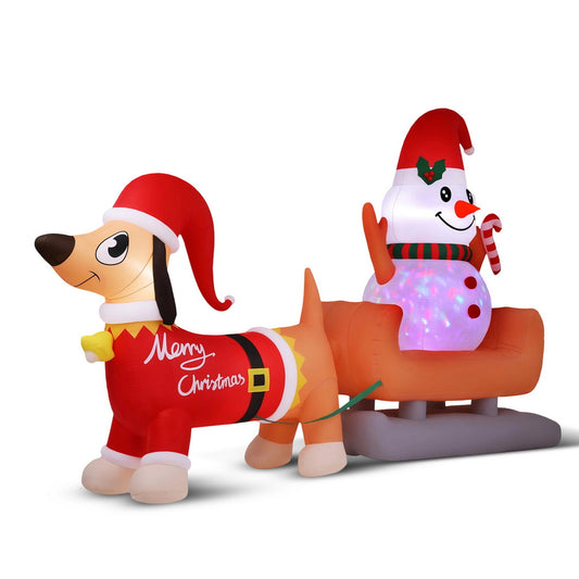 Jingle Jollys 4.2M Snowman Dog Christmas Inflatable Outdoor Light