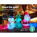 Jingle Jollys 2.7M Christmas Inflatable Tree Snowman LED Lights