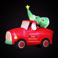 Jingle Jollys 1.6M Santa Truck Inflatable LED Christmas Decoration