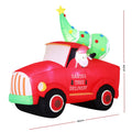 Jingle Jollys 1.6M Santa Truck Inflatable LED Christmas Decoration