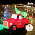 Jingle Jollys 1.6M Santa Truck Inflatable LED Christmas Decoration