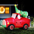 Jingle Jollys 1.6M Santa Truck Inflatable LED Christmas Decoration