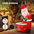 Jingle Jollys Christmas Inflatable Santa 1.8m LED Light Decoration